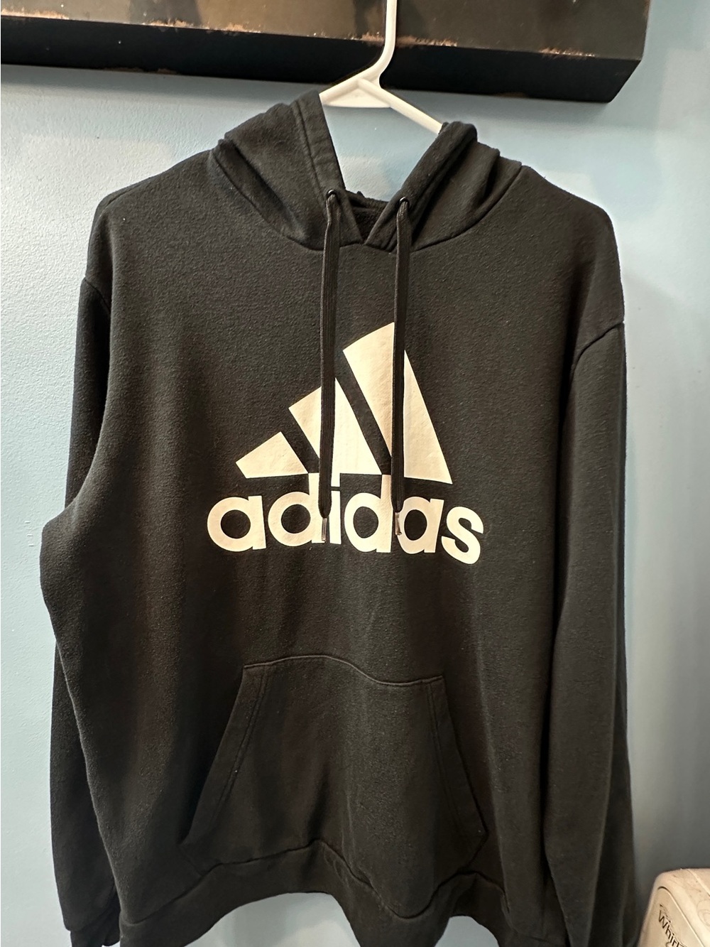 Black Adidas hoodie with white logo size Large / XL